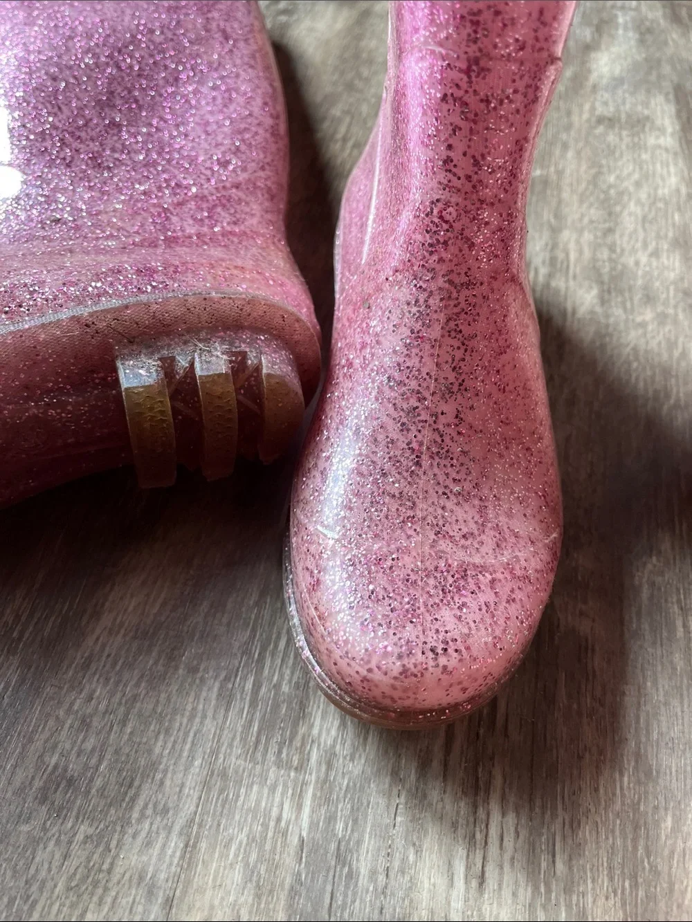 Girls' Glitter Pink Waterproof Rain Boots